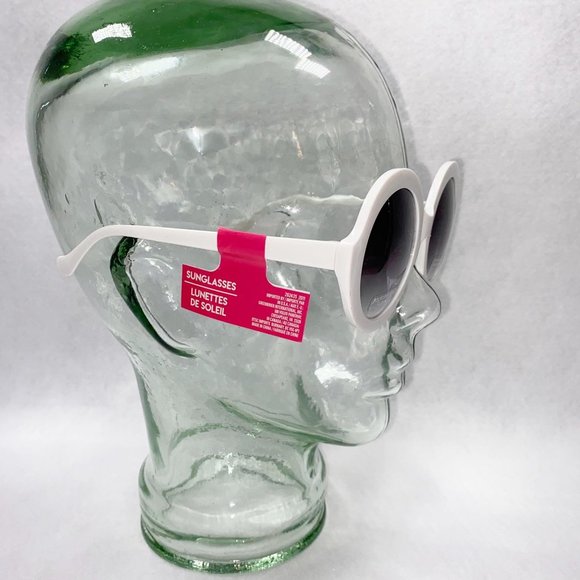 Chunky White Oversized Bubble Round Sunglasses main image 4